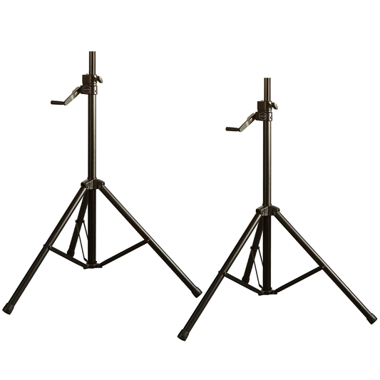 WOLTEC 2 Tripod Stand for Stage Lights – A Black Colored Heavy Duty Adjustable Hand Crank Lift Best for DJ Stage Lighting, Retro Hexagonal, Moving Head, Par Lights, Spotlights